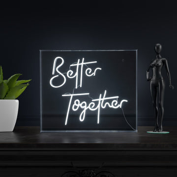 Better Together Contemporary Glam Acrylic Box USB Operated LED Neon Light - JONATHAN Y